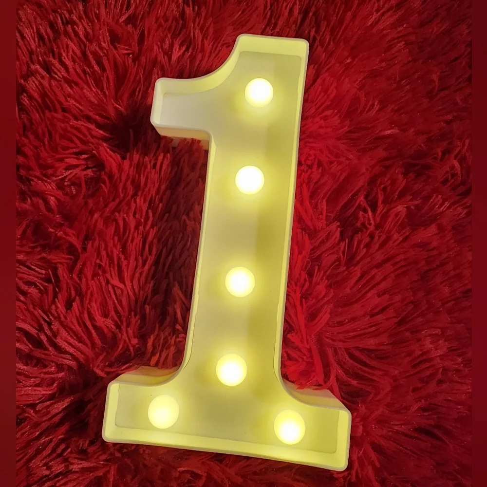 White Number 1 Plastic Marquee Light